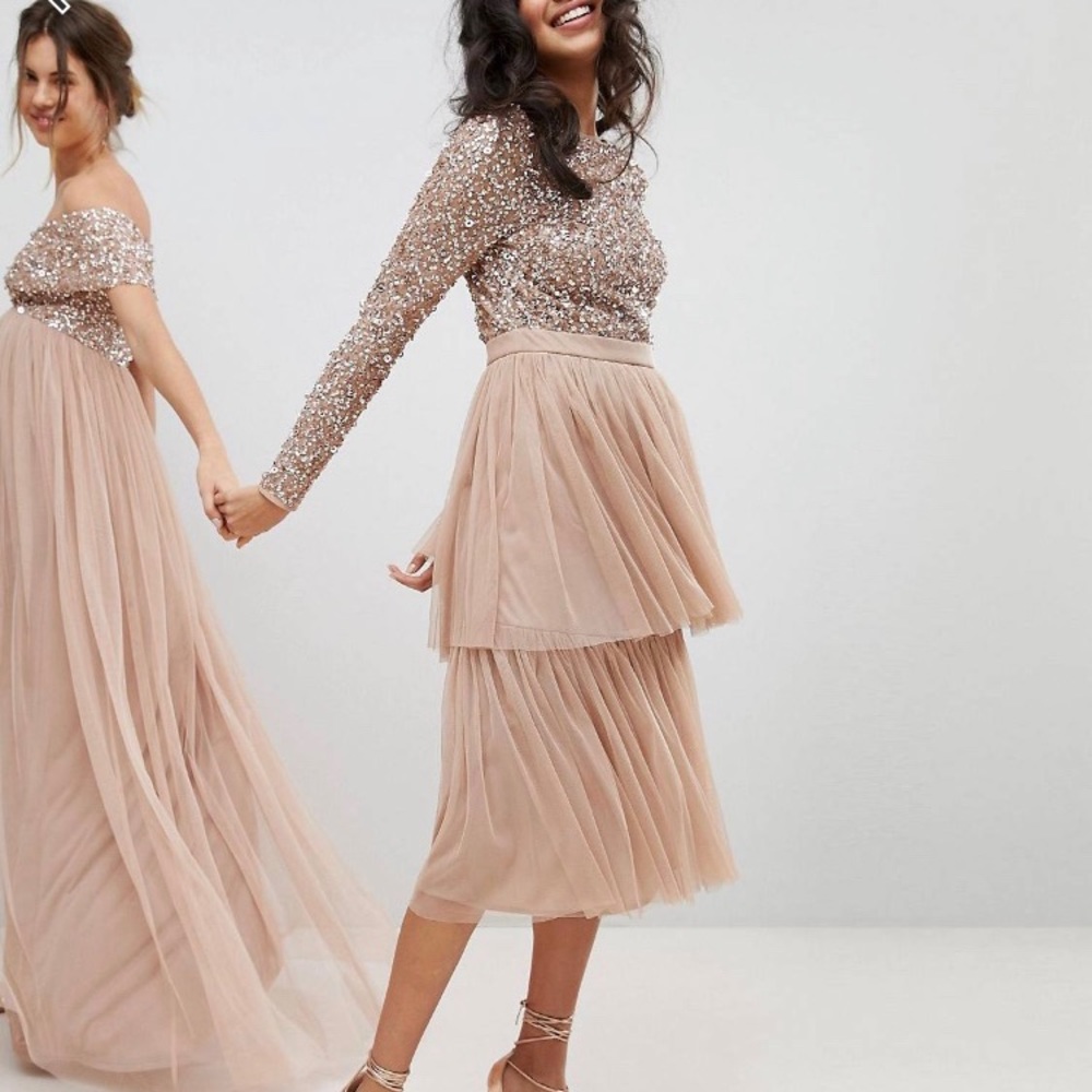 Maya Bridesmaid Dress in Taupe Blush. ASOS